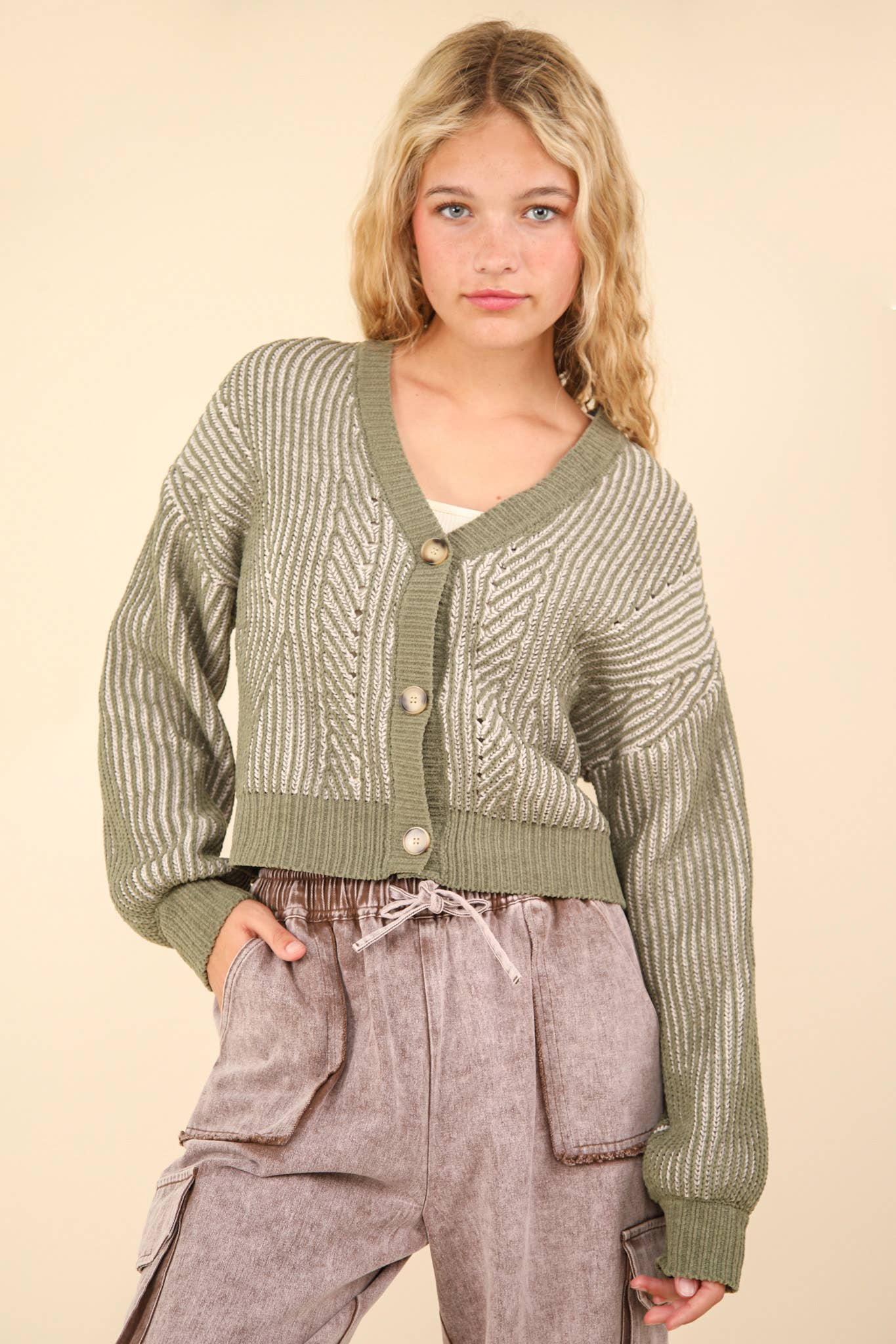 Forest Fade Button Down Cardigan – Plus