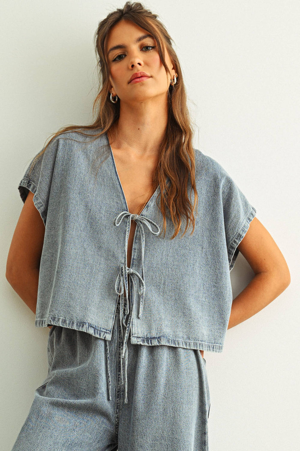 Bluebell Tie Denim Top