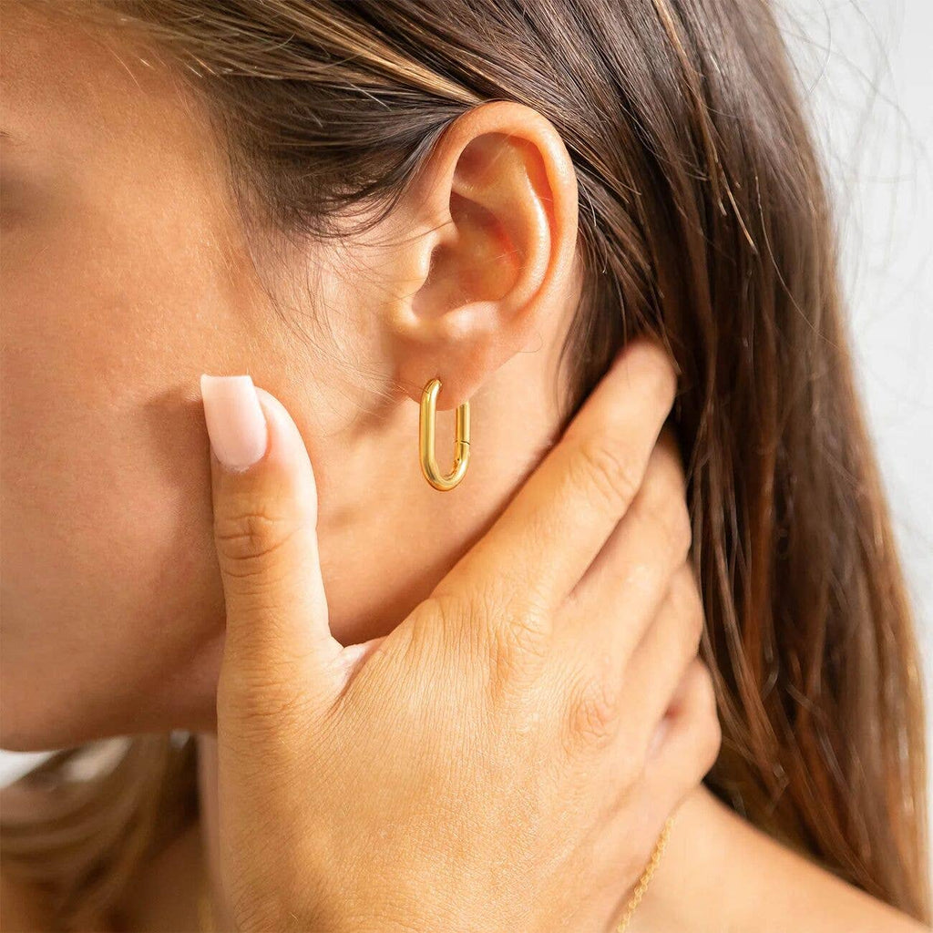 Oval Huggie Earrings