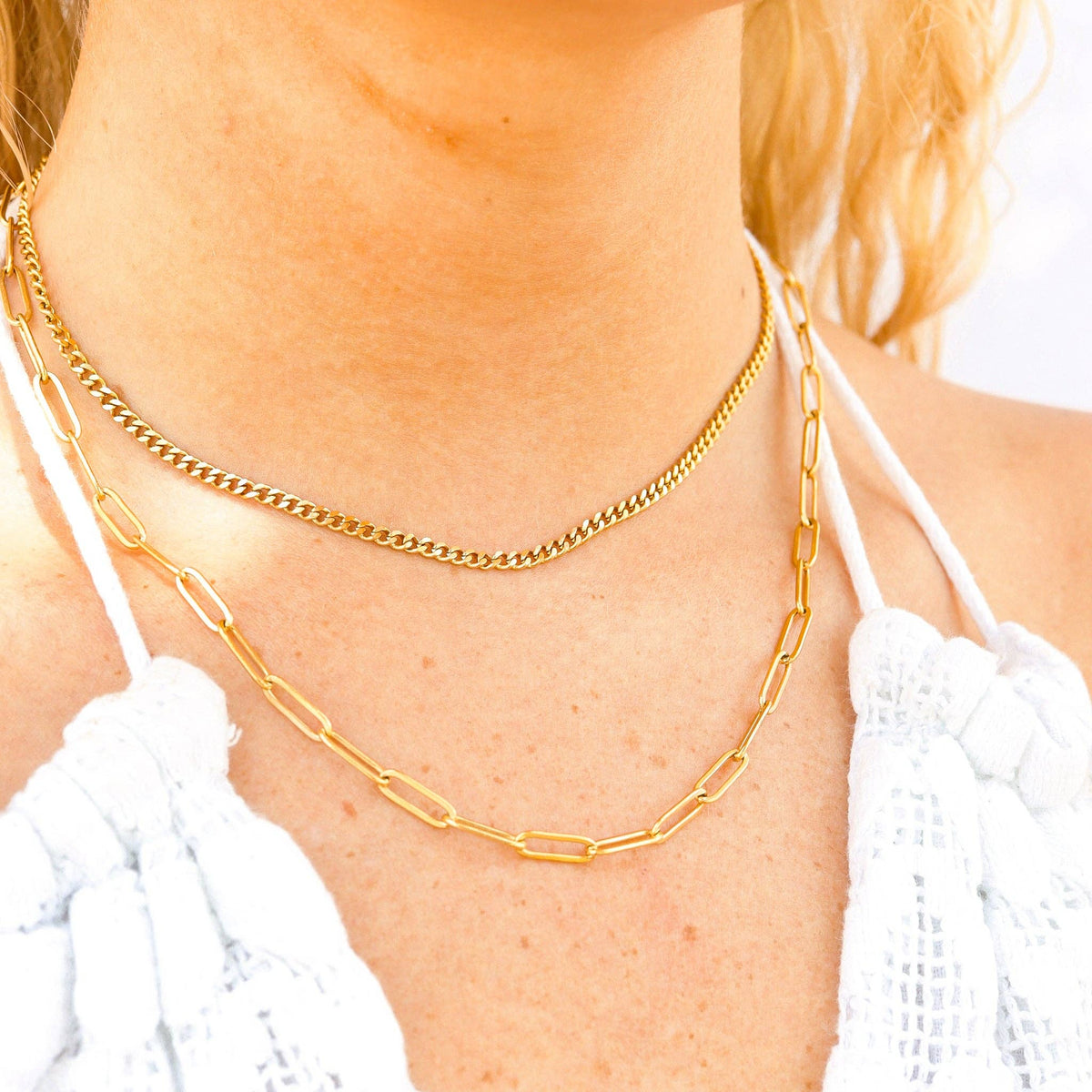 Paperclip Layered Chain Necklace