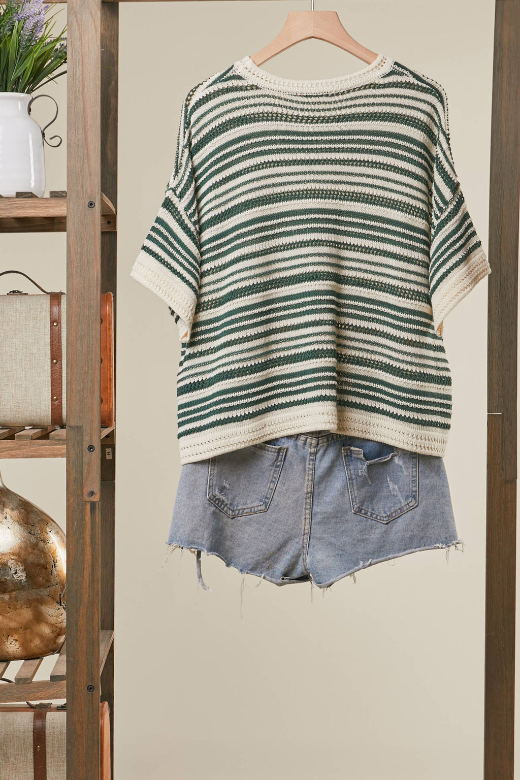 Emerald Stripe Knit Tee