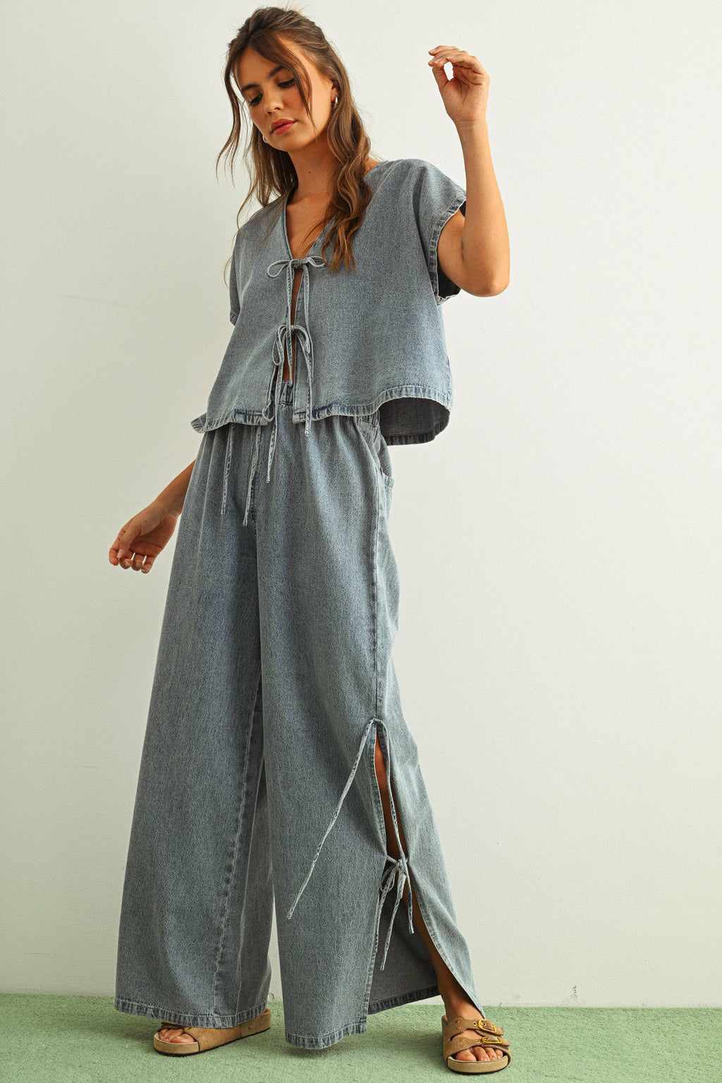 Bluebell Tie Denim Top