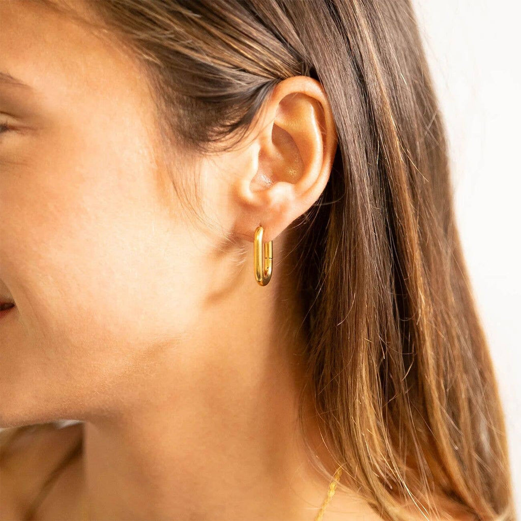 Oval Huggie Earrings