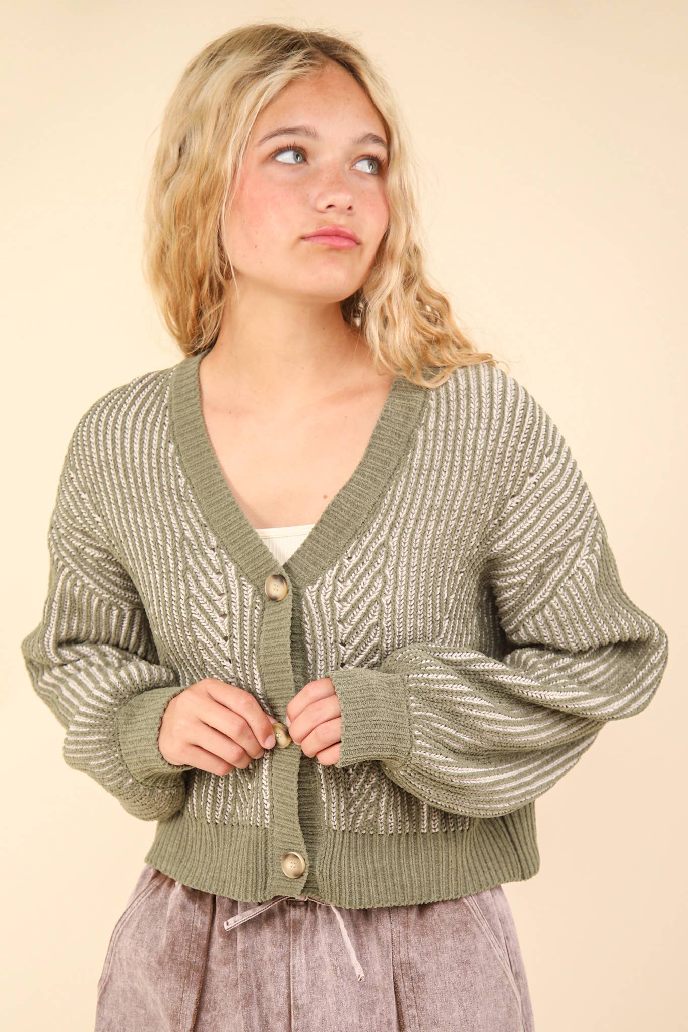 Forest Fade Button Down Cardigan – Plus