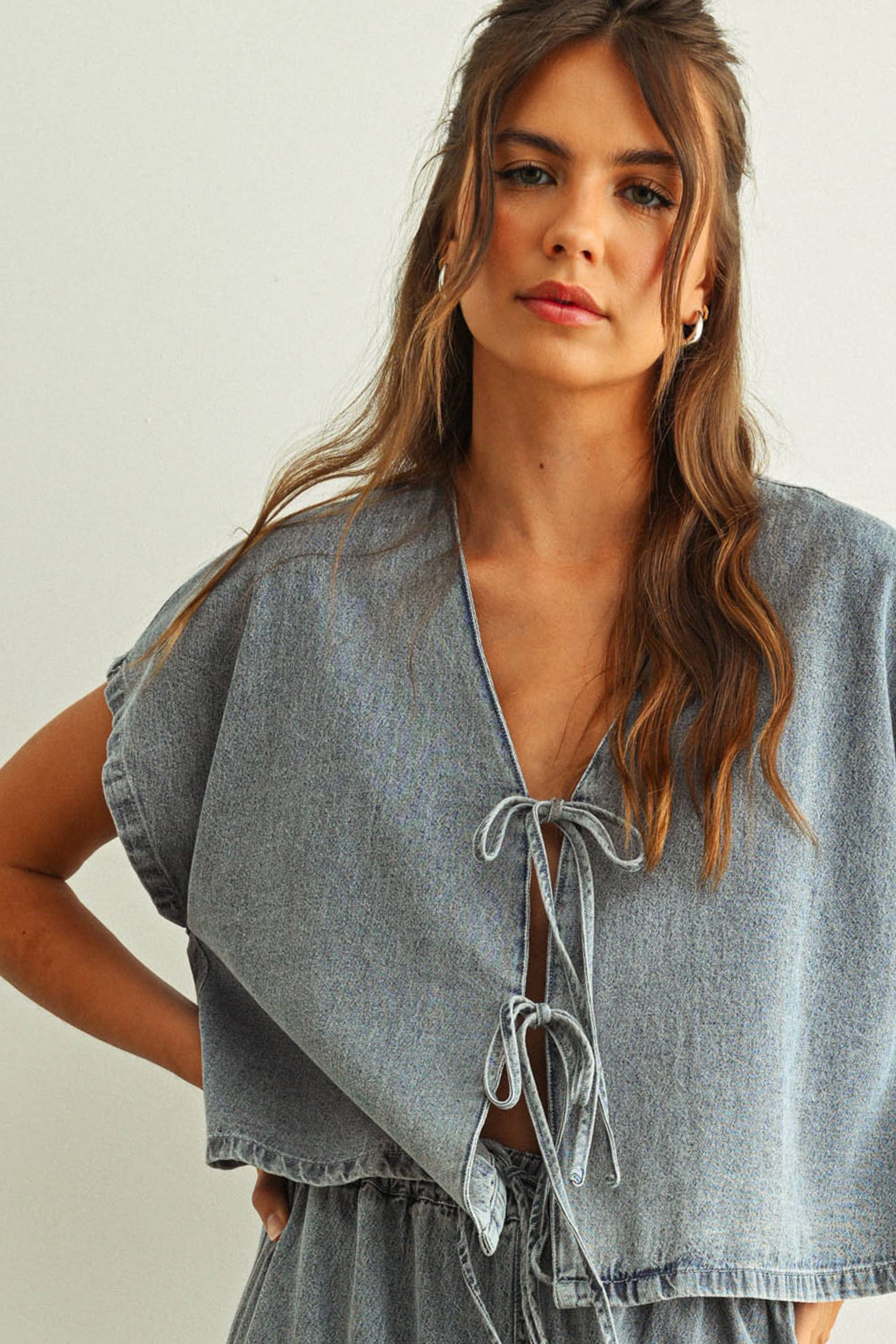 Bluebell Tie Denim Top