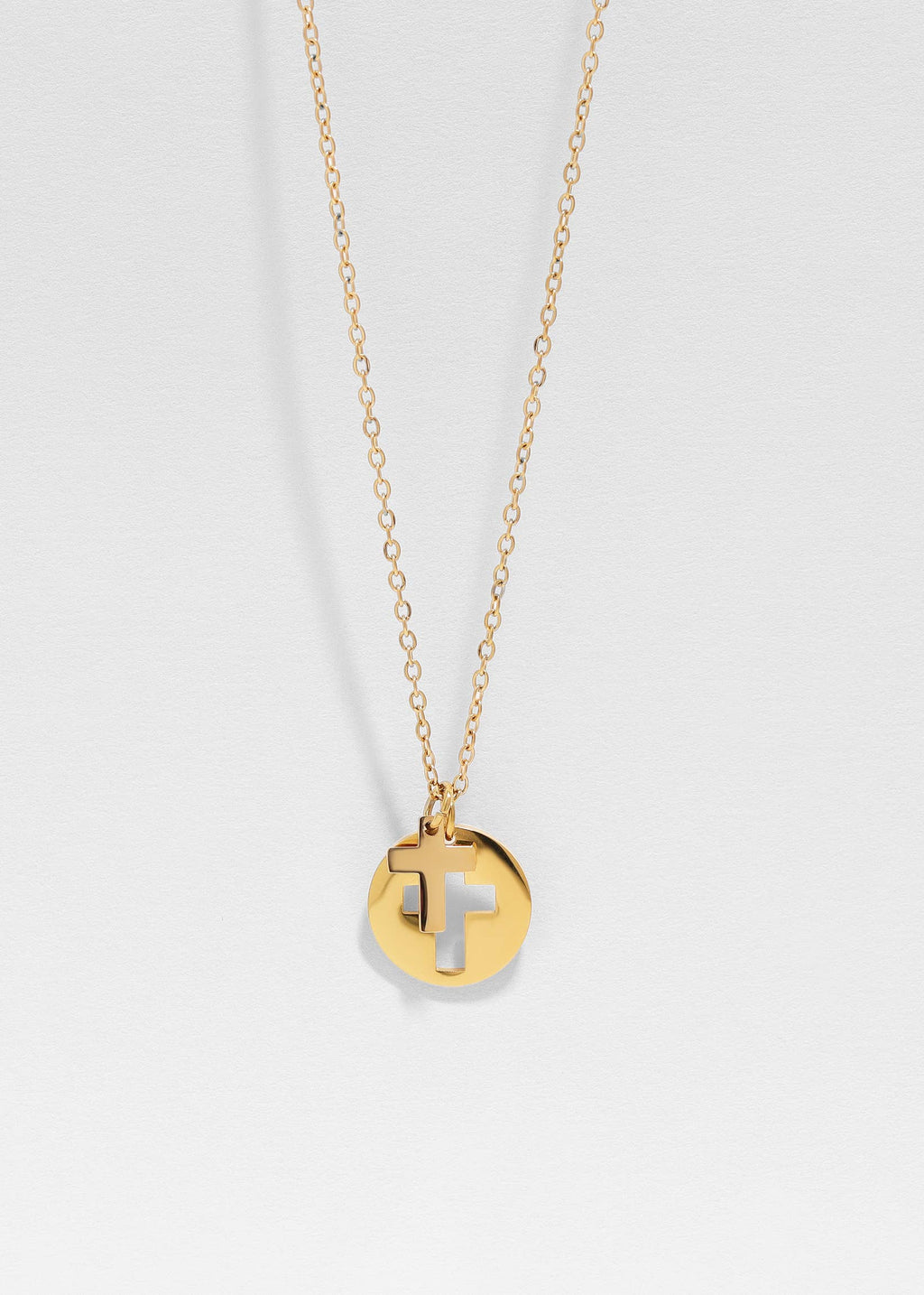 Cutout 2 Piece Cross Necklace
