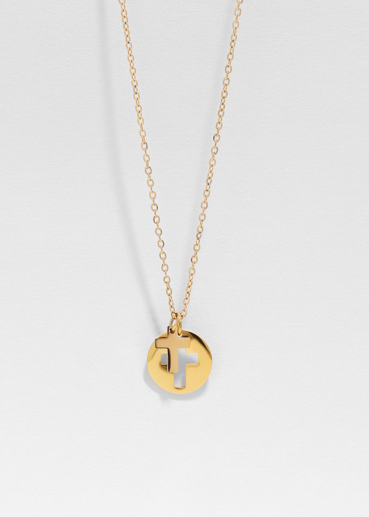 Cutout 2 Piece Cross Necklace