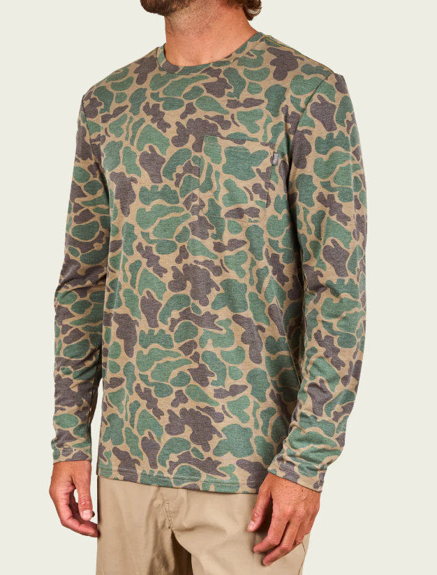 Buxton Hagood Ls Green Mallard Camo