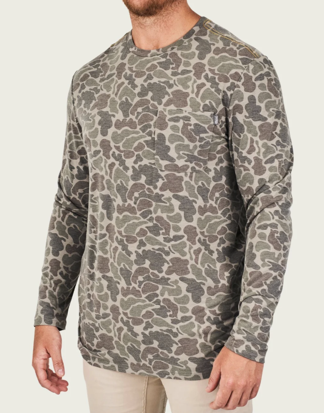 Buxton Hagood l/s Dark Green Mallard Camo