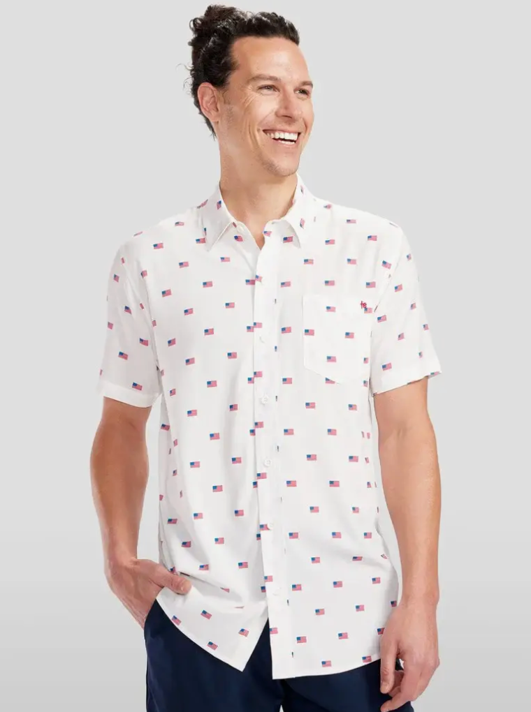 Grand Ol' Flag Hawaiian Shirt - Men's Patriotic Button Down