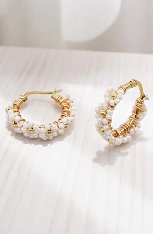 Cecilia Floral Beaded Earrings