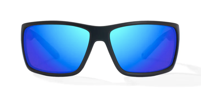 Bales Beach - Black Matte / Blue Mirror Glass