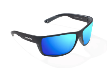 Bales Beach - Black Matte / Blue Mirror Glass