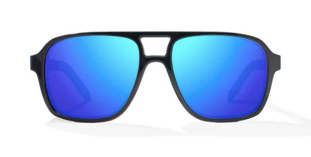 12 South - Black Gloss / Blue Mirror Glass Lens