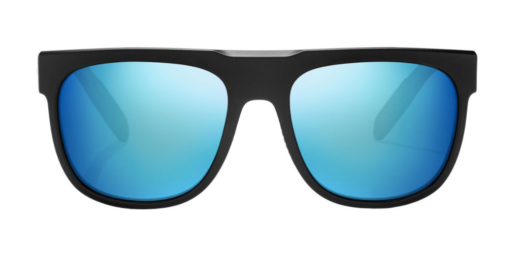 Chelem - Black Matte / Blue Mirror Poly Lens