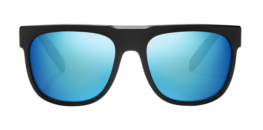 Chelem - Black Matte / Blue Mirror Poly Lens