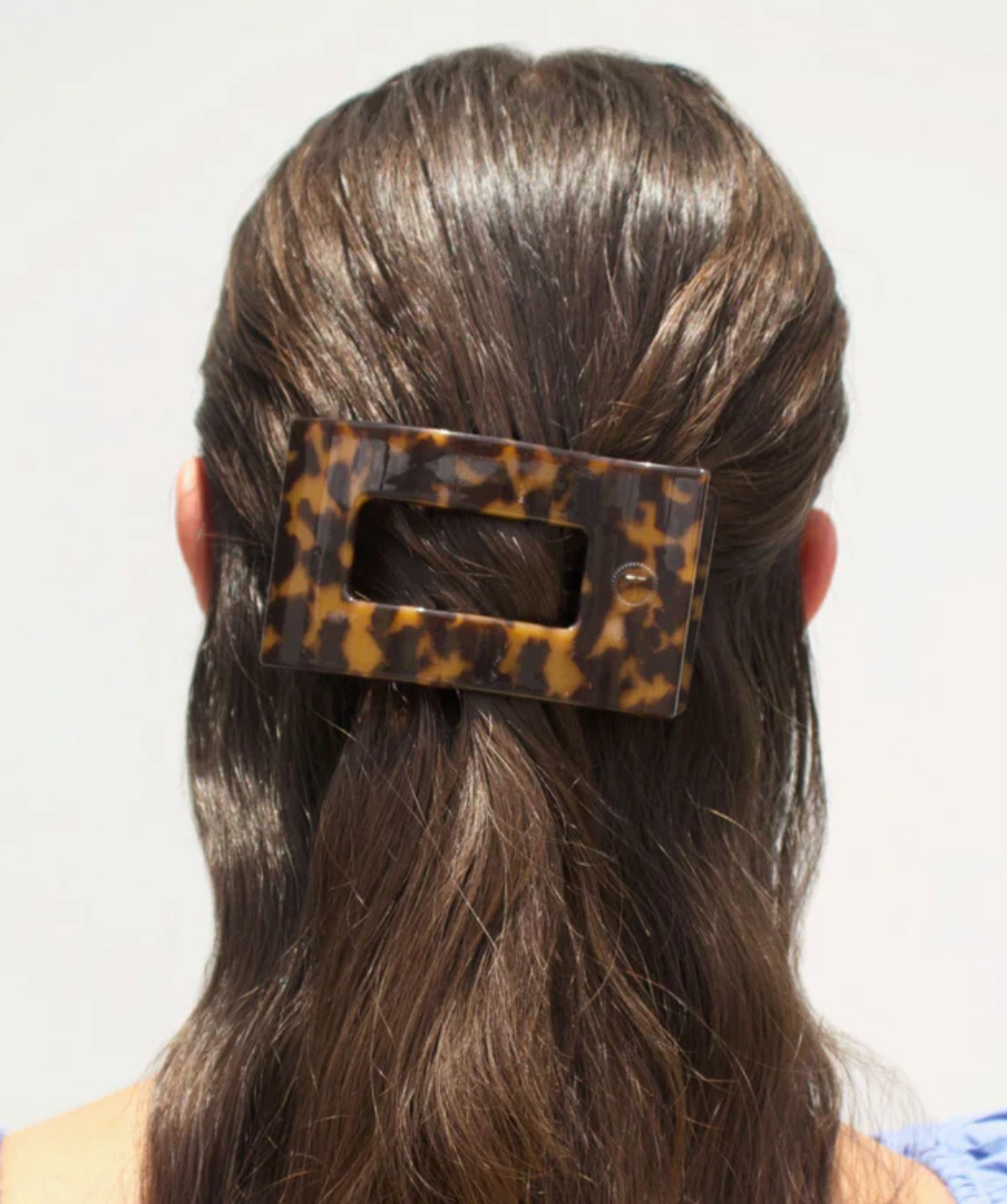 Tortoise Flat Rectangle Hair Clip
