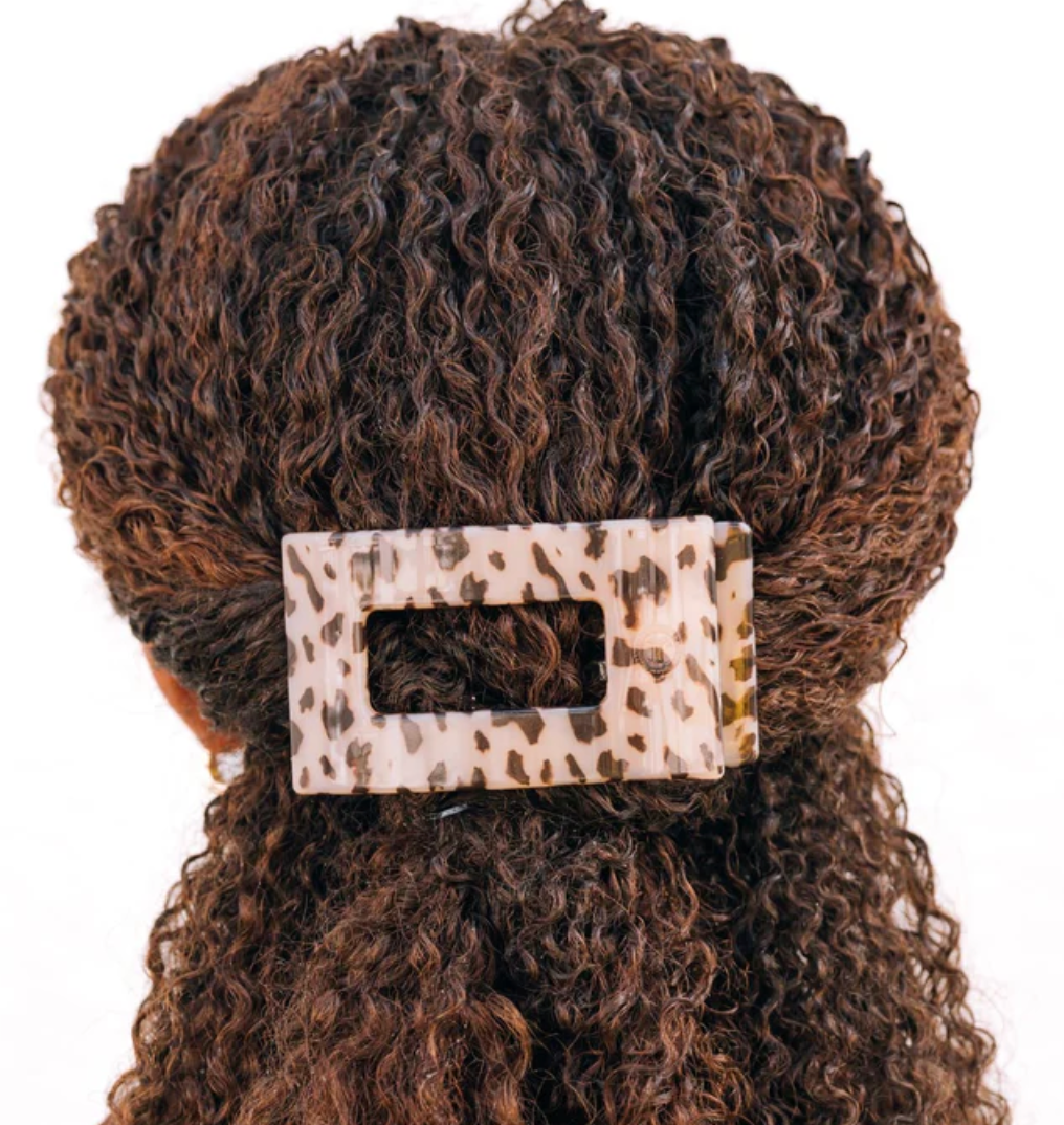 Blonde Tortoise Flat Rectangle Hair Clip