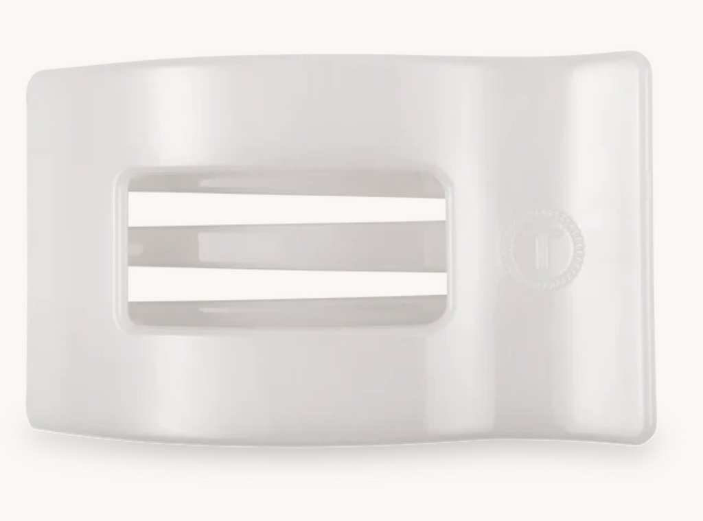 Coconut White Flat Rectangle Hair Clip