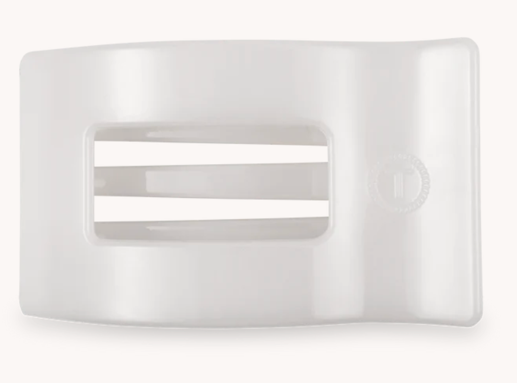 Coconut White Flat Rectangle Hair Clip
