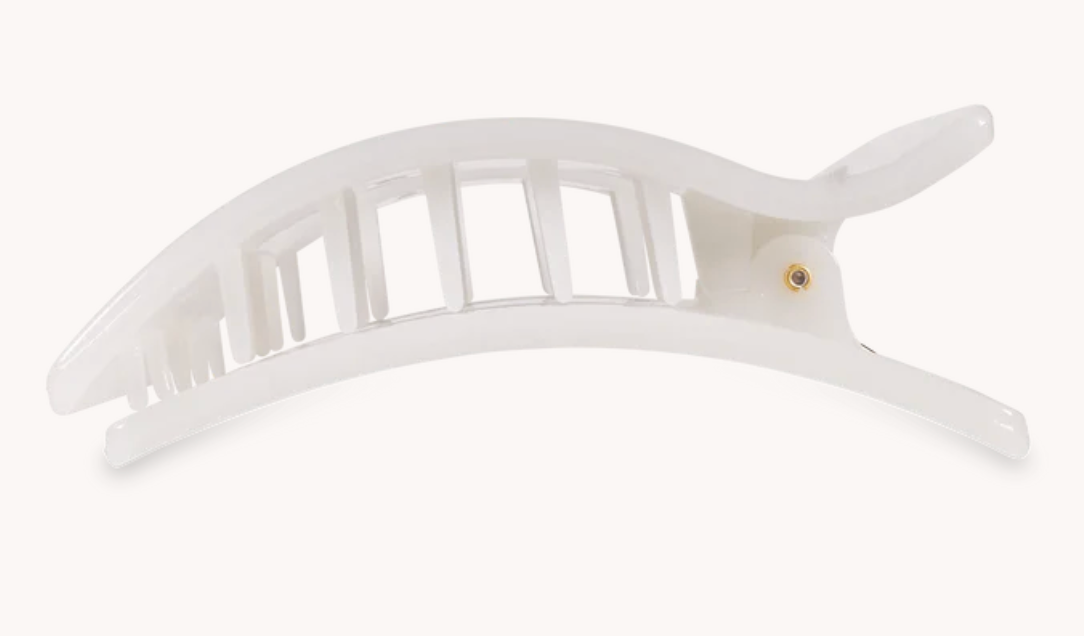 Coconut White Flat Rectangle Hair Clip