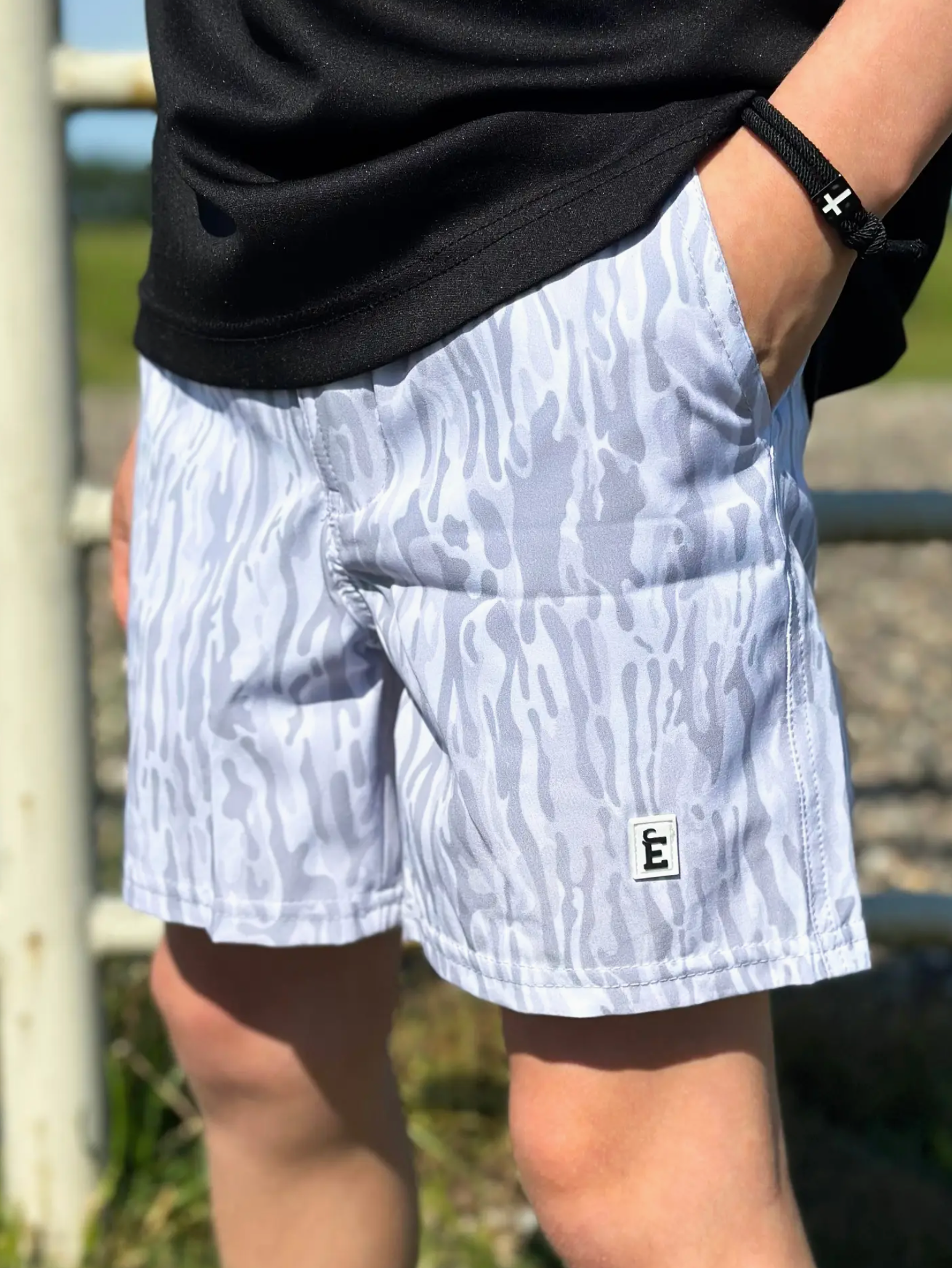 Youth White Ranch Shorts