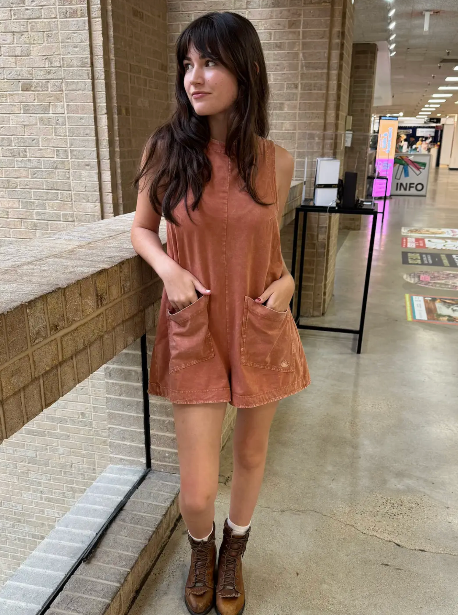 Tailgate Romper - Vintage Orange