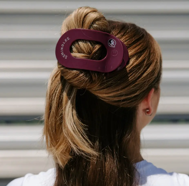 Flat Round Hair Clip | Large | Go Noles!