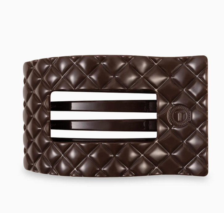 Flat Rectangle Hair Clip | Truly Taupe Quilted