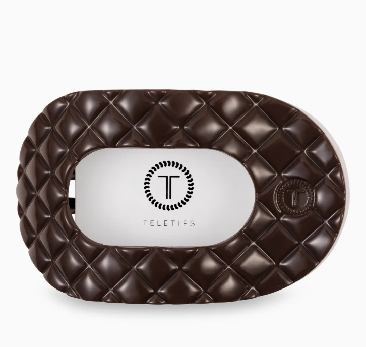 Flat Round Hair Clip | Truly Taupe Quilted