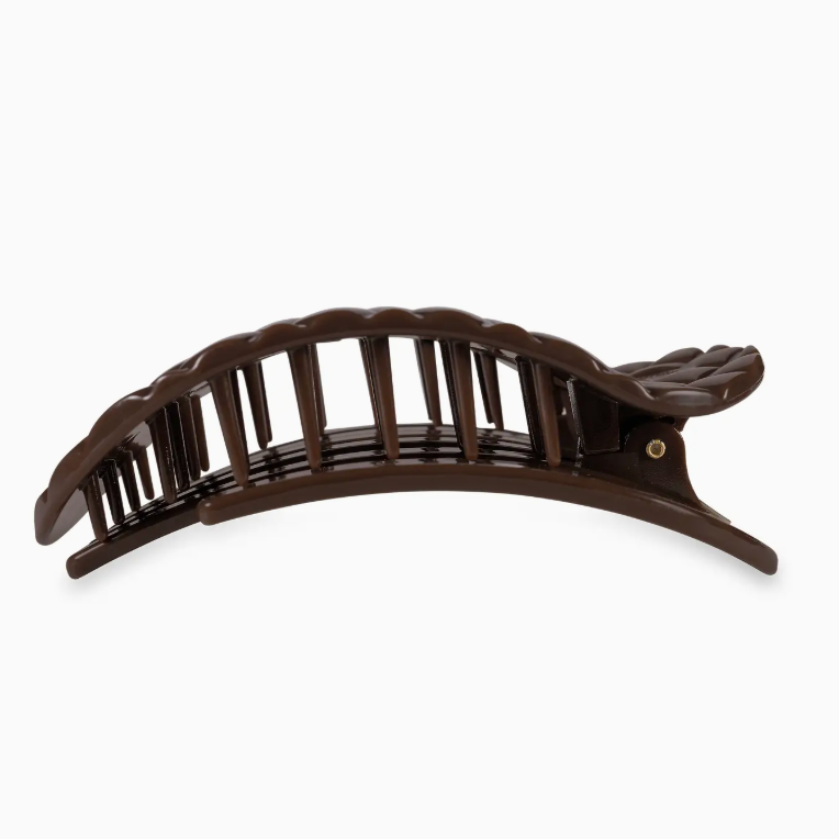 Flat Round Hair Clip | Truly Taupe Quilted