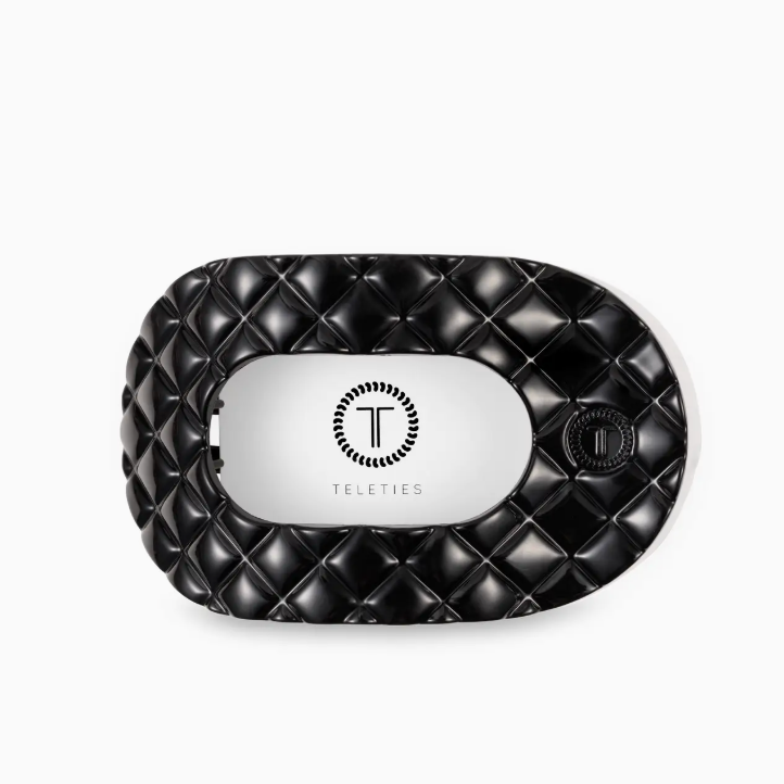 Flat Round Hair Clip | Jet Black Quilted