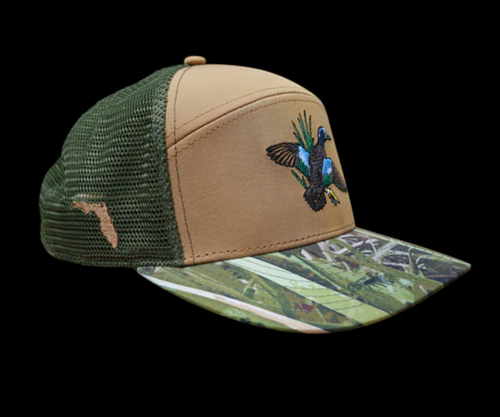 "Banded Blue Rocket" - FL Camo Glades Hybrid Trucker Hat
