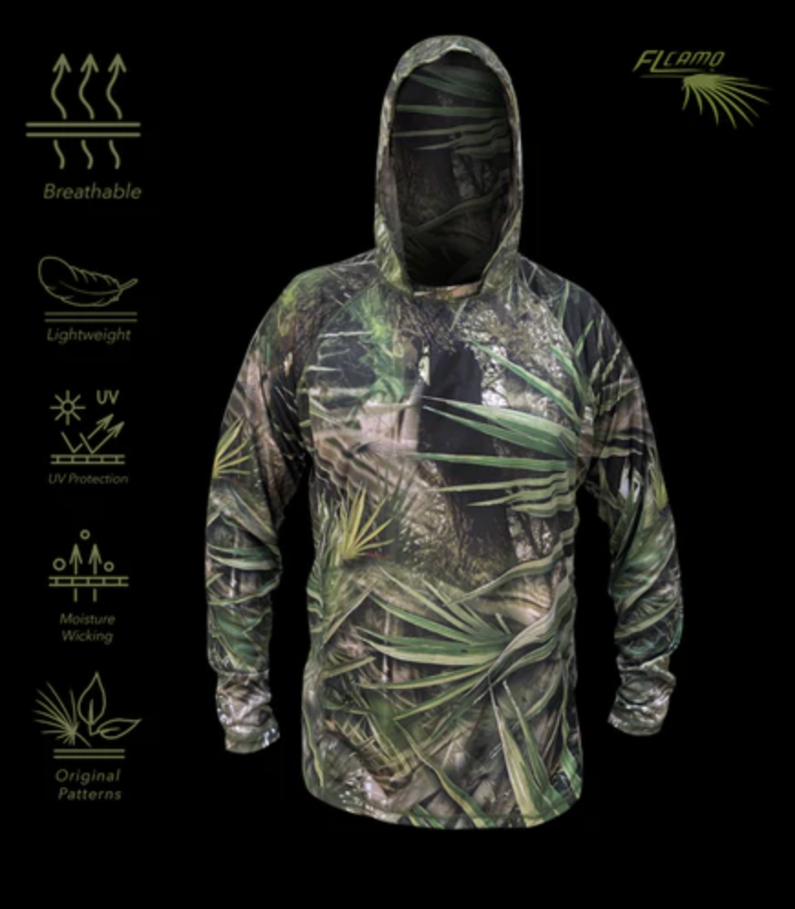 Youth Lightweight Performance Long Sleeve Hooded shirt - FL camo Palmetto