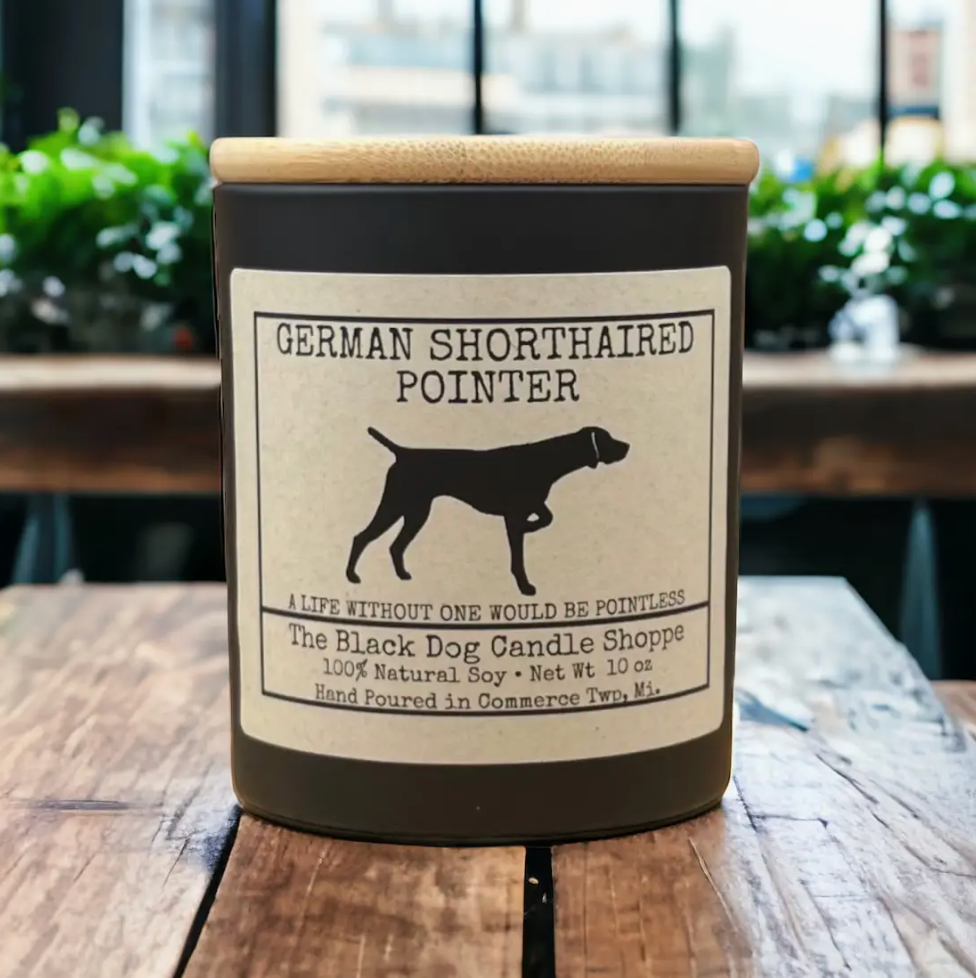 German Shorthaired Pointer Dog Candle - Bourbon Butterscotch