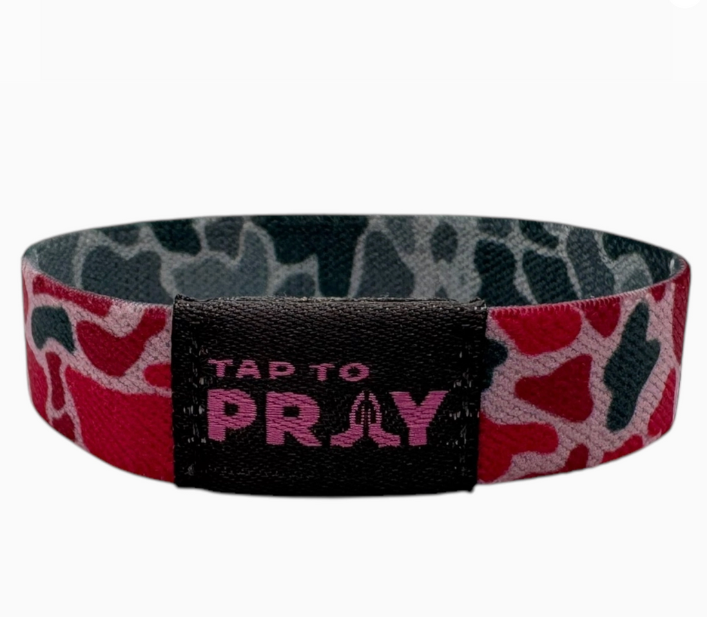 Tap To Pray™ Wristbands - River Rock Camo Pink & Ash