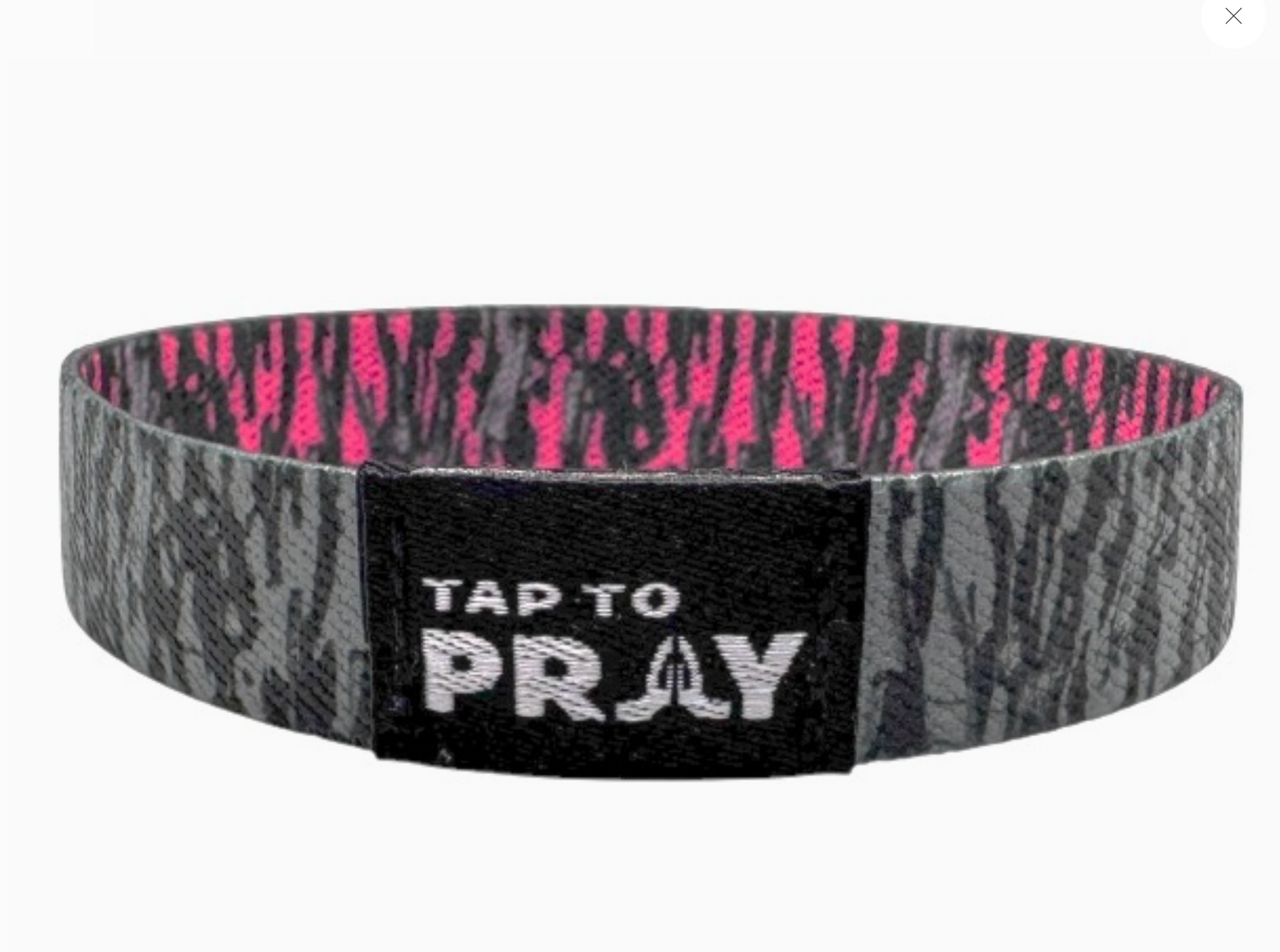 Tap To Pray™ Wristbands - Tree Bark Camo Pink & Grey