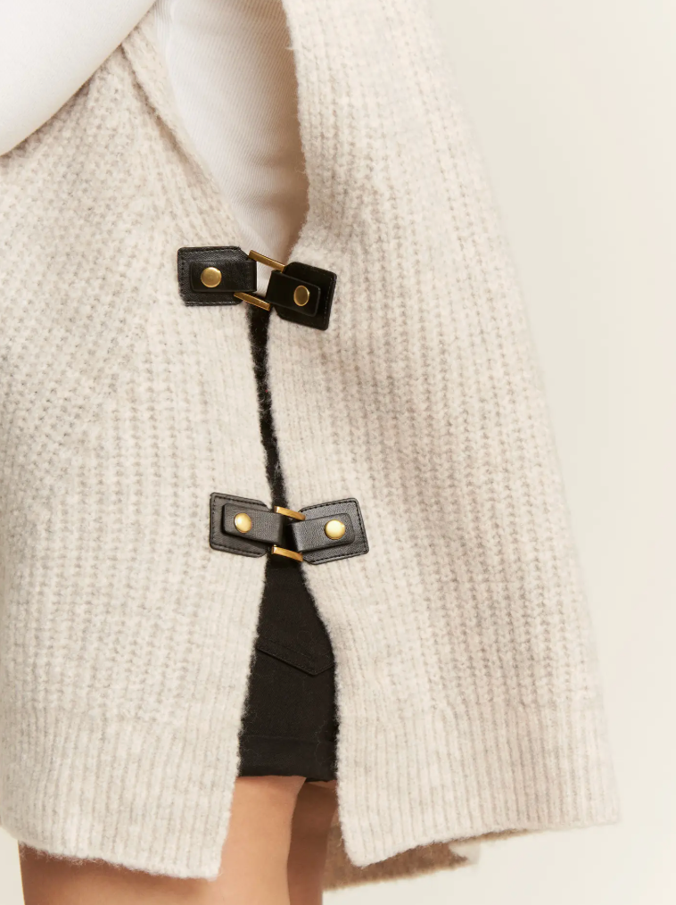 Buckled Oversized Sweater Vest