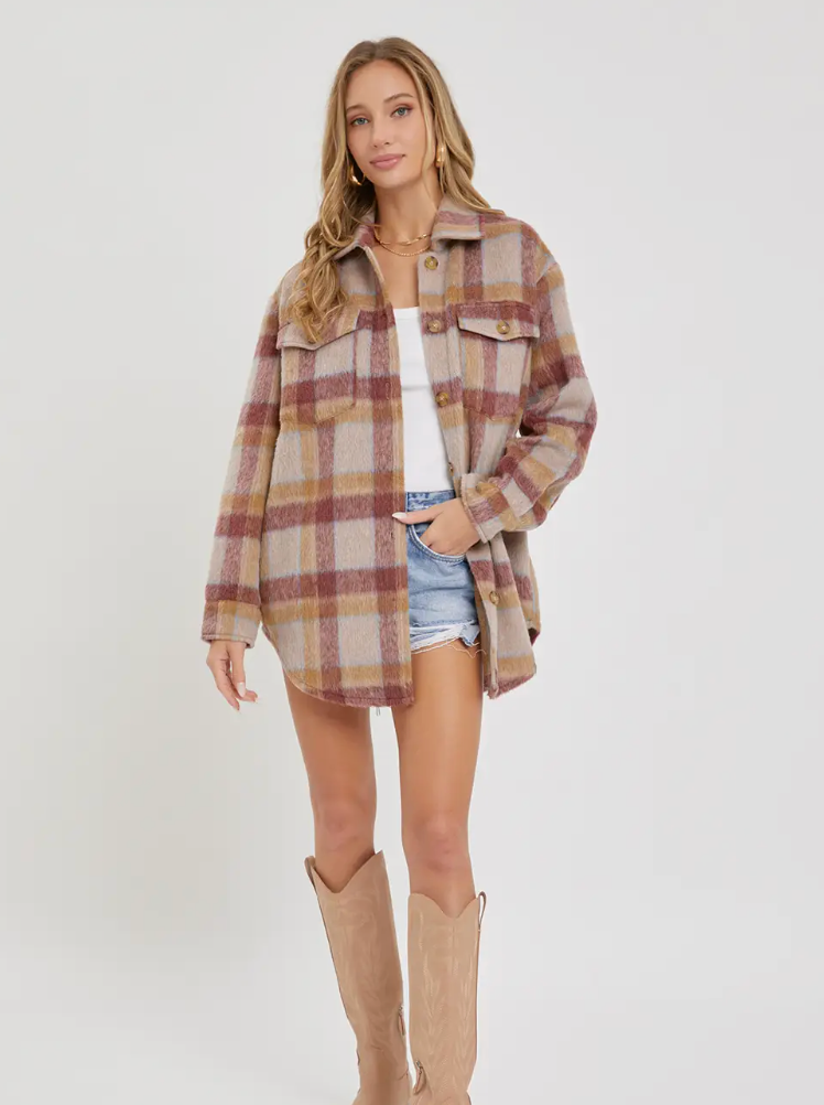 Warm Trails Plaid Shacket