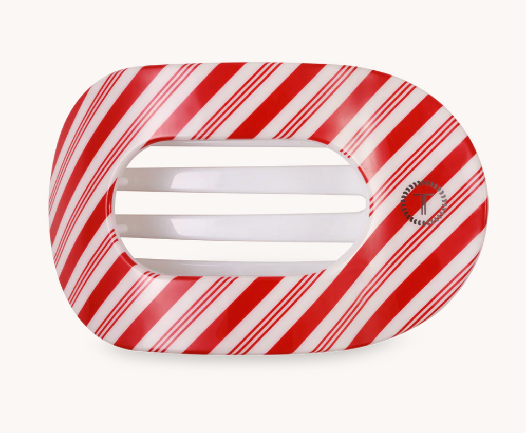 Candy Cane Crush Flat Round Hair Clip