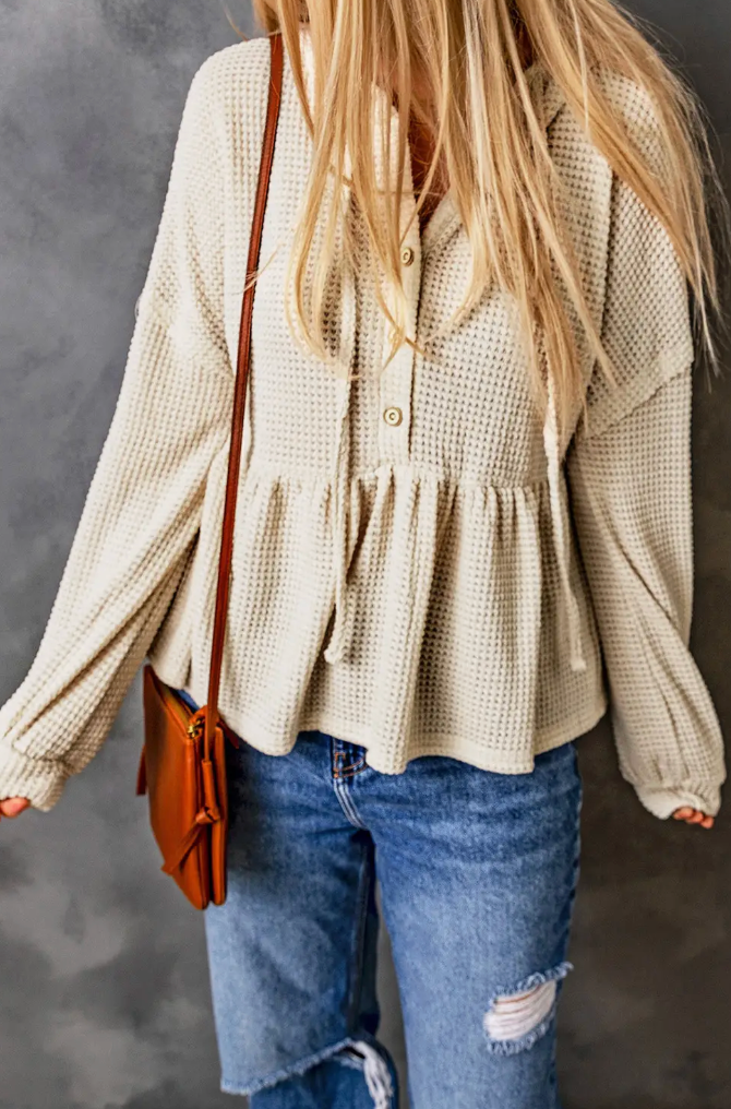 Sunday Stroll Waffle Knit Top