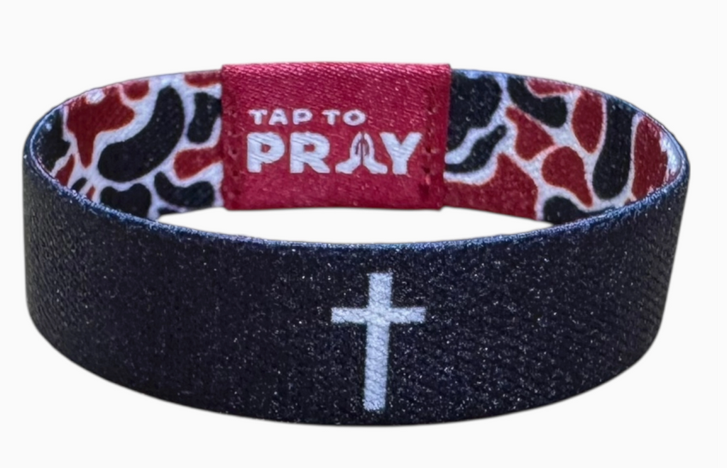 Tap To Pray™ Wristbands - Maroon and Black Camo