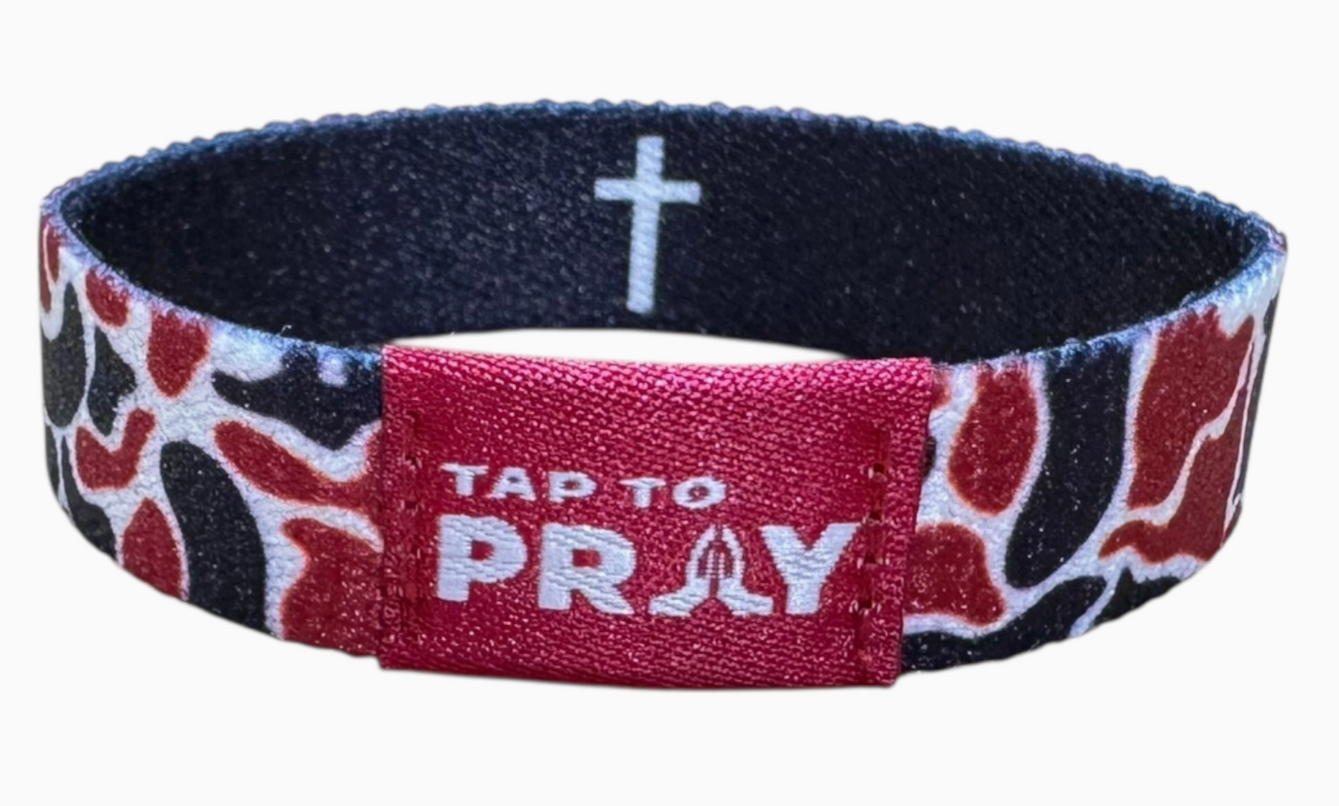 Tap To Pray™ Wristbands - Maroon and Black Camo