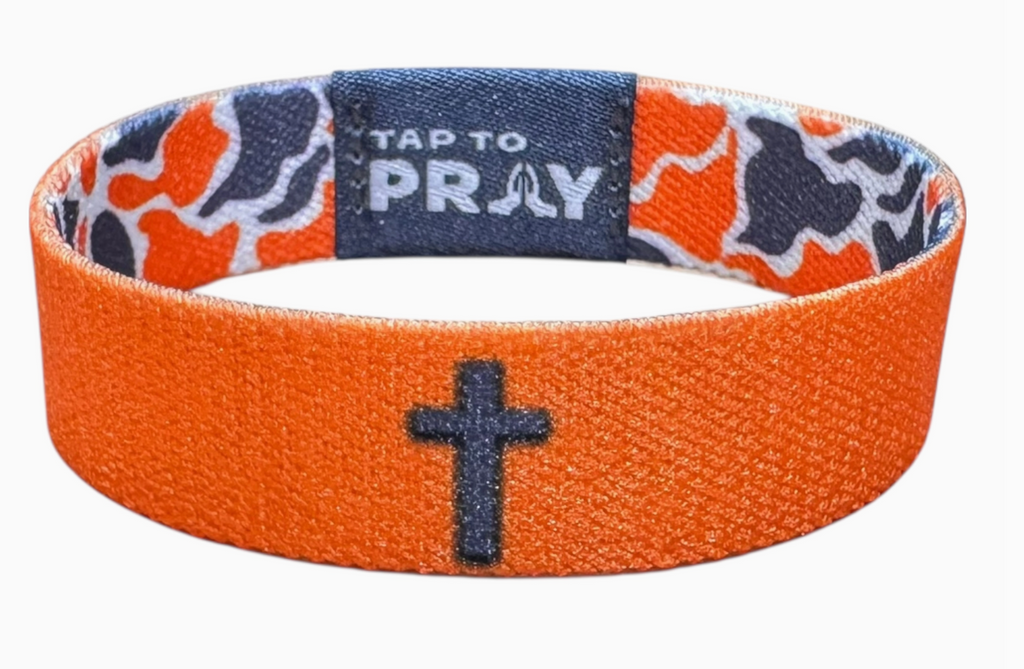Tap To Pray™ Wristbands - Orange and Grey Camo
