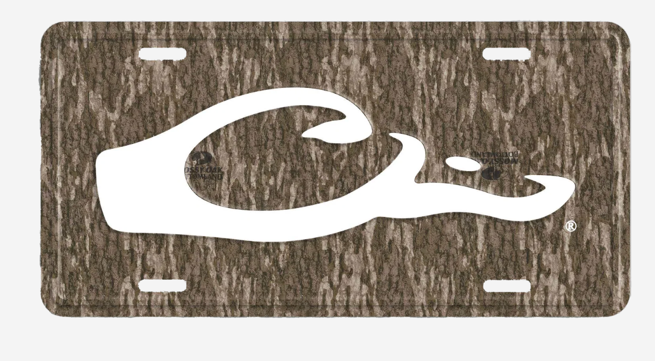 Drake Logo License Plate -Mossy Oak Bottomland
