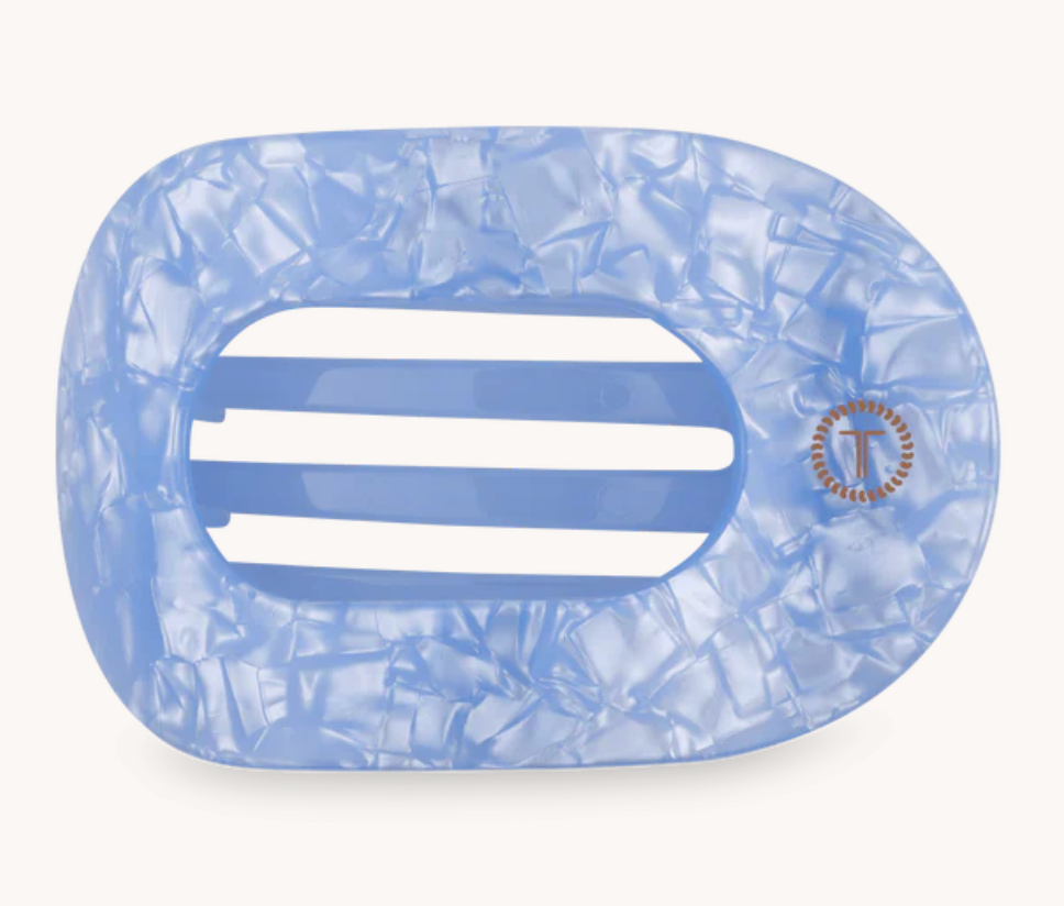 Flat Round Hair Clip - Blue Lagoon