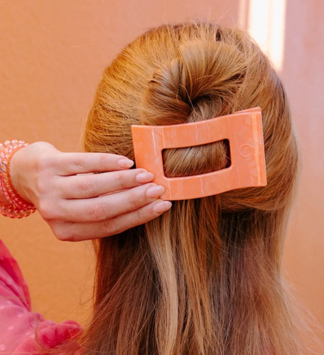 Flat Rectangle Hair Clip - Dreamsicle