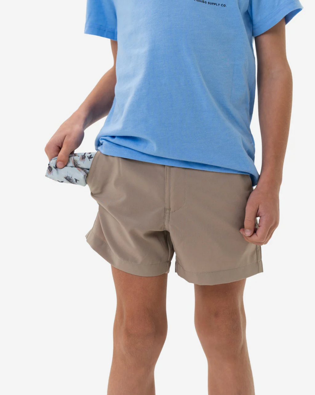 Burlebo Youth Everyday Short - Cobblestone Khaki - Duck Hunt Pocket