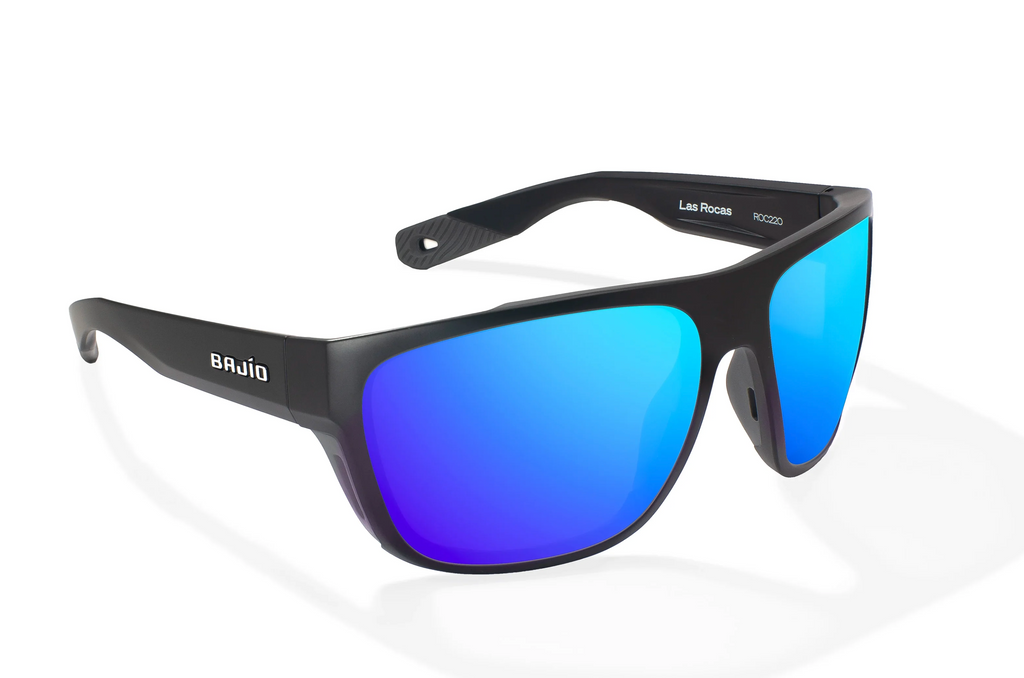 Las Rocas Black Matte/Blue Mirror Glass Lens