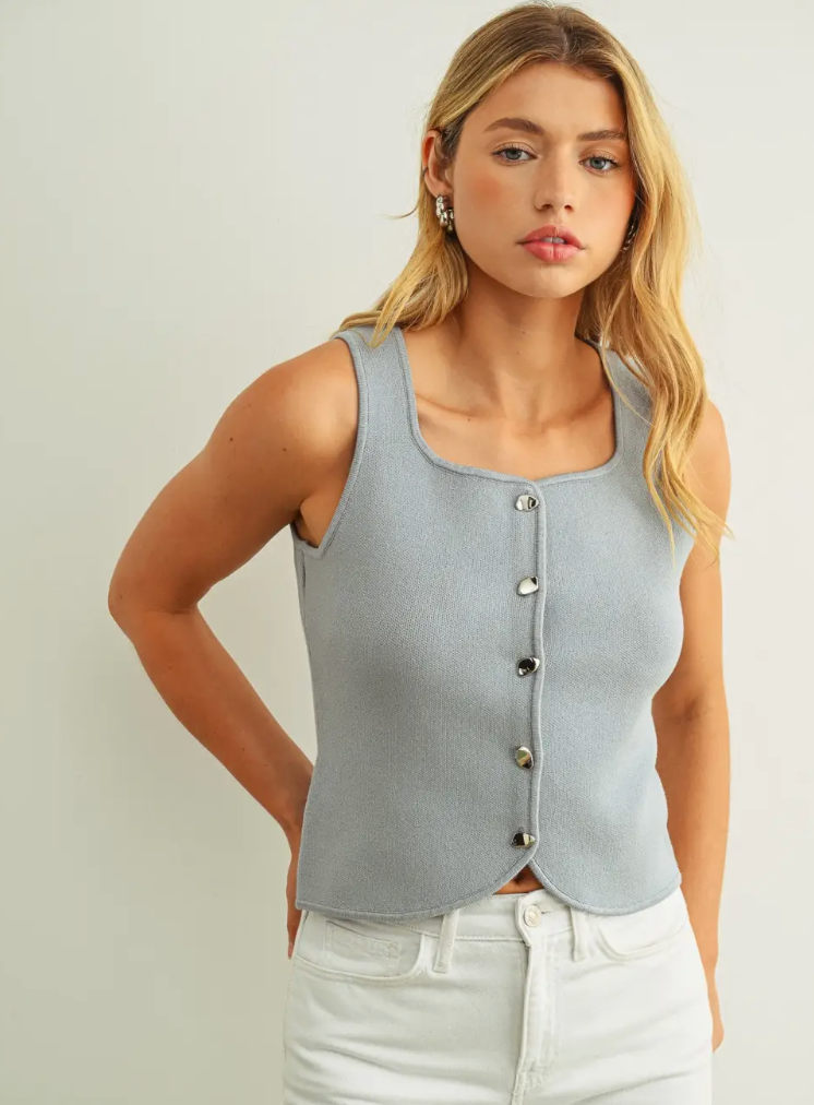 Driftwood Button Knit Top